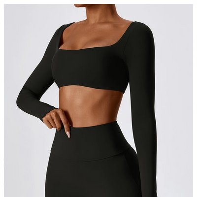 Crop top manche longue sport femme sale